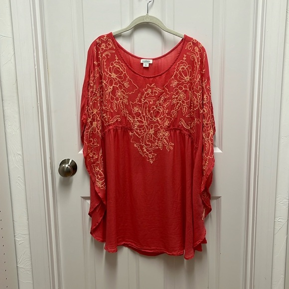 Sundance Embroidery Coverup Coral‎ Size Large - Picture 2 of 5